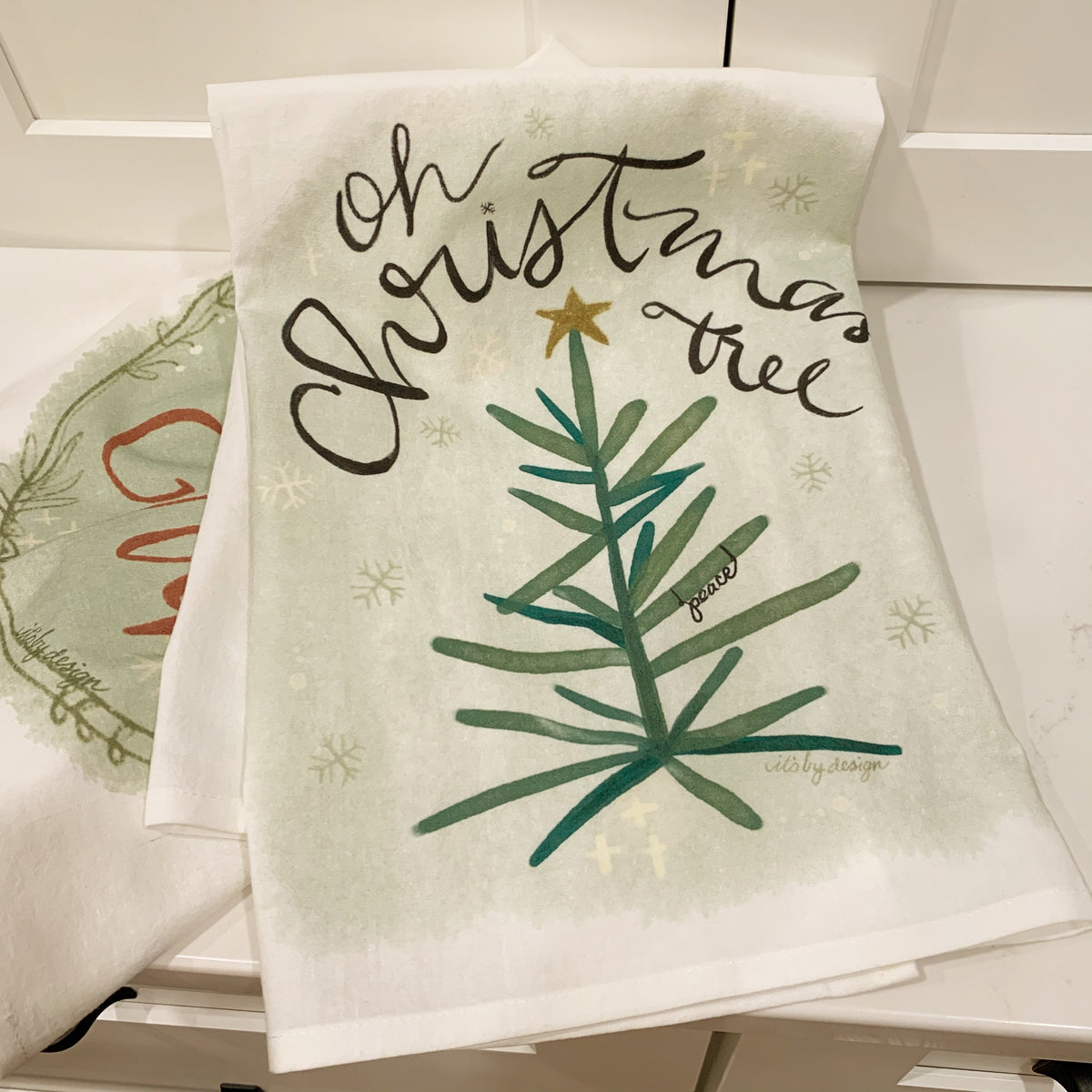 Three Trees Christmas towel, flour sack towel, Christmas gift, Hostess –  itsbydesign