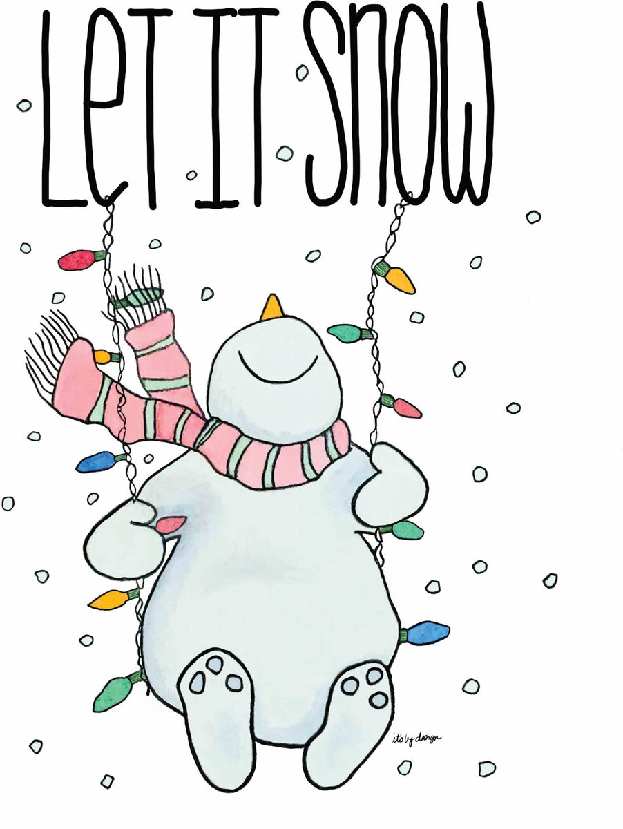 Let it Snow Winter Village Christmas/Holiday Tea Towel - Fancy