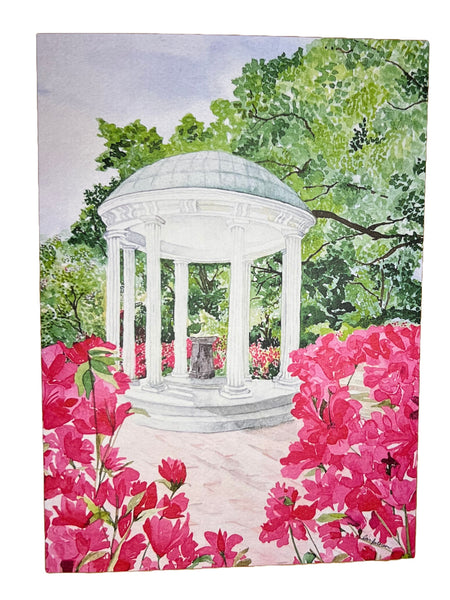 UNC congratulations card  / framable card art / card for University of North Carolina grad, graduation card, Old Well at UNC Chapel Hill