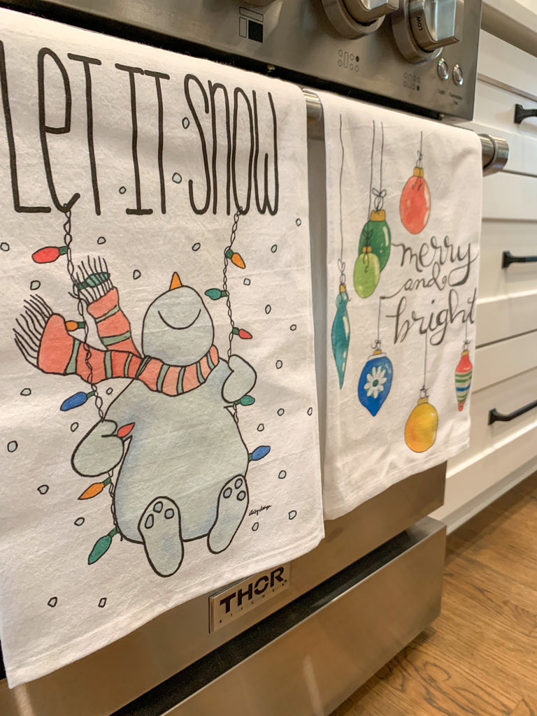 Christmas Kitchen Towels, Flour Sack Tea Towel for Holiday Decor, Set of 1 | Andaz Press