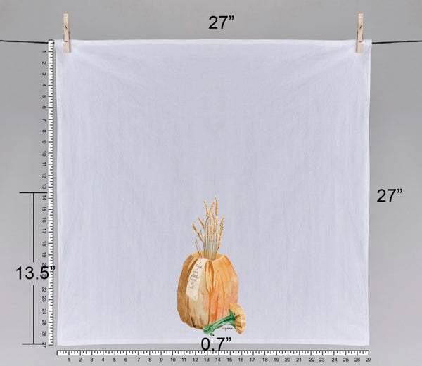 Flour Sack Towel, I Love Fall Best of all pumpkin, printed from original Watercolor, Fall Birthday Gift, Thanksgiving gift