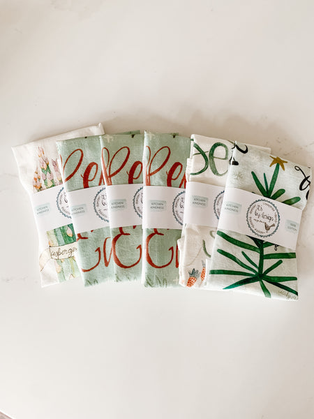 Pick 6 of any flour sack towel designs in the shop, You select the designs, Hostess gifts, Christmas Foodie gift, Housewarming gifts
