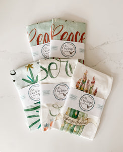 Set of 5 Kitchen Towels, Cotton Flour Sack Towels, You Pick five of any design, Hostess gifts, Christmas Foodie gift, Housewarming gifts