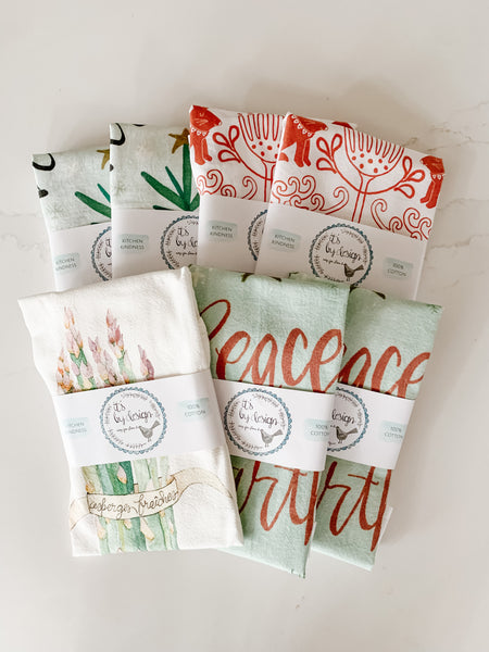 Pick 7 of any flour sack towel designs in the shop, You select the designs, Hostess gifts, Christmas Foodie gift, Housewarming gifts