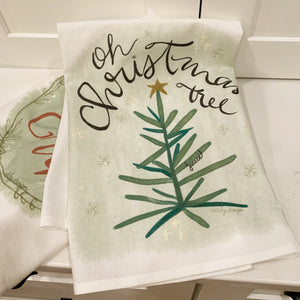 Oh Christmas Tree tea towel