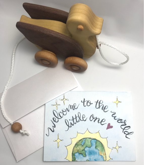 Welcome to the world little one / New Baby Card / Baby Shower card / watercolor